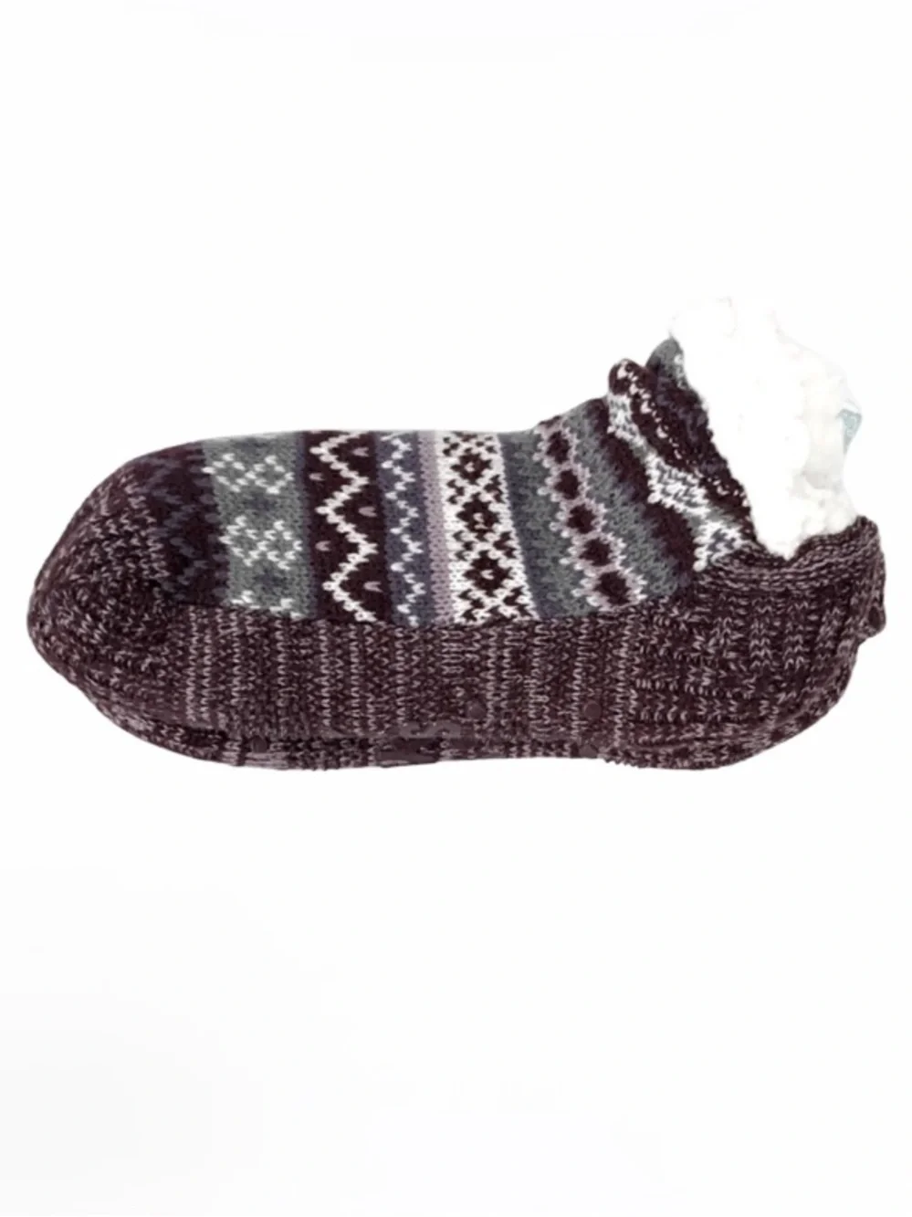 Muk Luks Aubergine Combo Women's Shortie Cabin Sock